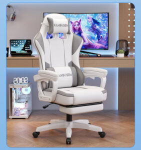 Ergonomic gaming chair with modern design for home streaming and long sitting

Image Title: