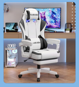Ergonomic gaming chair with modern design for home streaming and long sitting

Image Title: