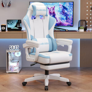 Ergonomic gaming chair with modern design for home streaming and long sitting

Image Title: