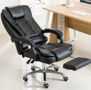  Luxury black high back leather office chair with massage function – executive swivel chair