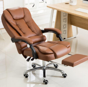  Luxury black high back leather office chair with massage function – executive swivel chair