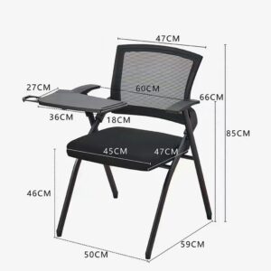 Folding training chair with writing desk for meetings and conferences