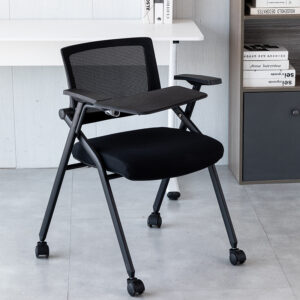 Folding training chair with writing desk for meetings and conferences