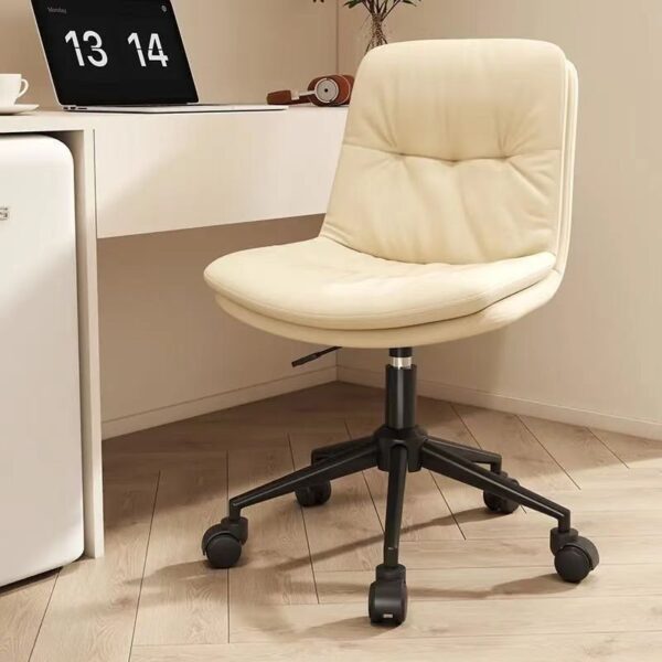 Stylish leather office chair for women – comfortable desk and makeup chair for bedroom