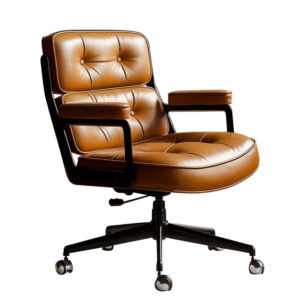 Leather office chair for home study, ergonomic and elegant
