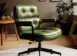 Leather office chair for home study, ergonomic and elegant