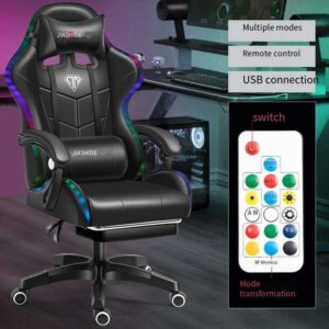  Luxury reclining executive office chair with thick cushioning and bonded leather upholstery