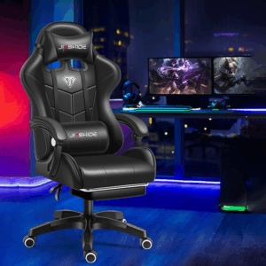  Luxury reclining executive office chair with thick cushioning and bonded leather upholstery