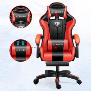  Luxury reclining executive office chair with thick cushioning and bonded leather upholstery