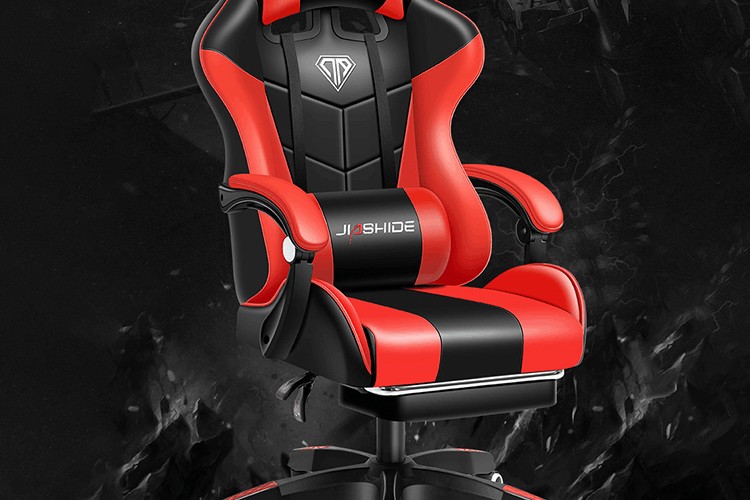 Luxury reclining executive office chair with thick cushioning and bonded leather upholstery