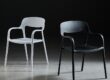 Scandinavian dining chair with armrests and backrest, modern design