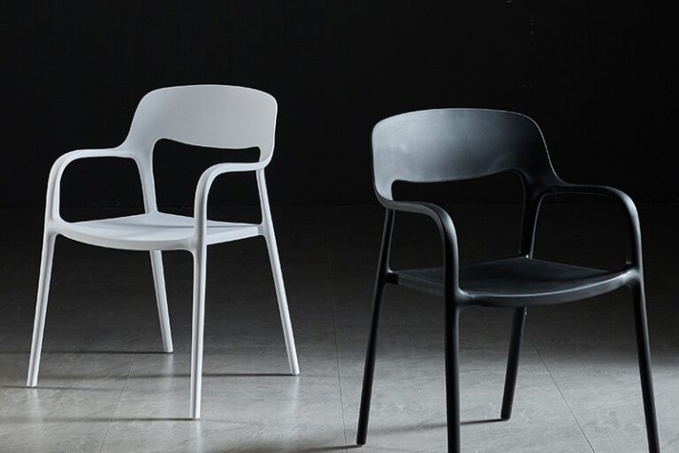 Scandinavian dining chair with armrests and backrest, modern design