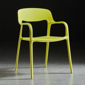 Scandinavian dining chair with armrests and backrest, modern design