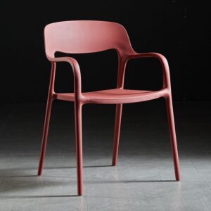 Scandinavian dining chair with armrests and backrest, modern design