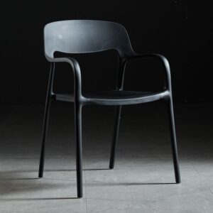 Scandinavian dining chair with armrests and backrest, modern design