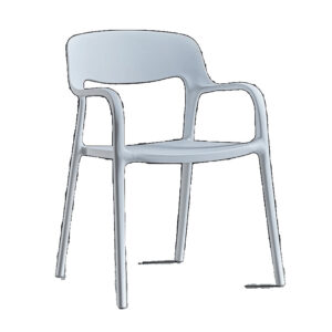 Scandinavian dining chair with armrests and backrest, modern design