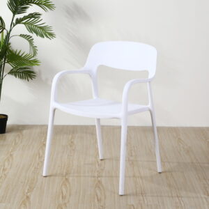 Scandinavian dining chair with armrests and backrest, modern design