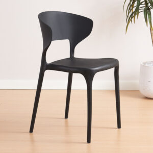 Stacking plastic dining chair for home and office, ergonomic design