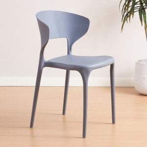 Stacking plastic dining chair for home and office, ergonomic design