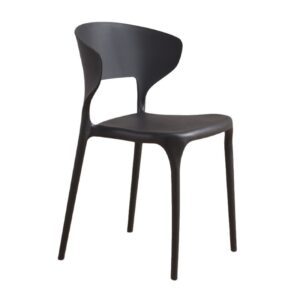 Stacking plastic dining chair for home and office, ergonomic design