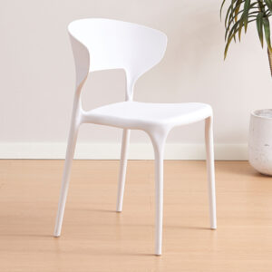 Stacking plastic dining chair for home and office, ergonomic design